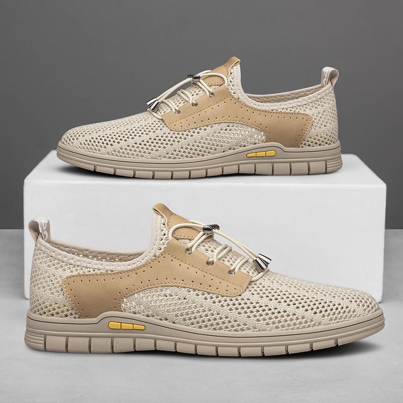 Breathable Casual Mens Summer Shoes Business Mesh Dress Shoes Hollow Out Men Sneakers Soft Hot Sale Cool Casual Flats Moccasins