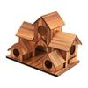 Wooden Bird Feeding Birdhouse 5 Hole Bird Cage Room Outdoor Garden Bird Nesting Box Small Pet Supplies Decoration Garden Decor