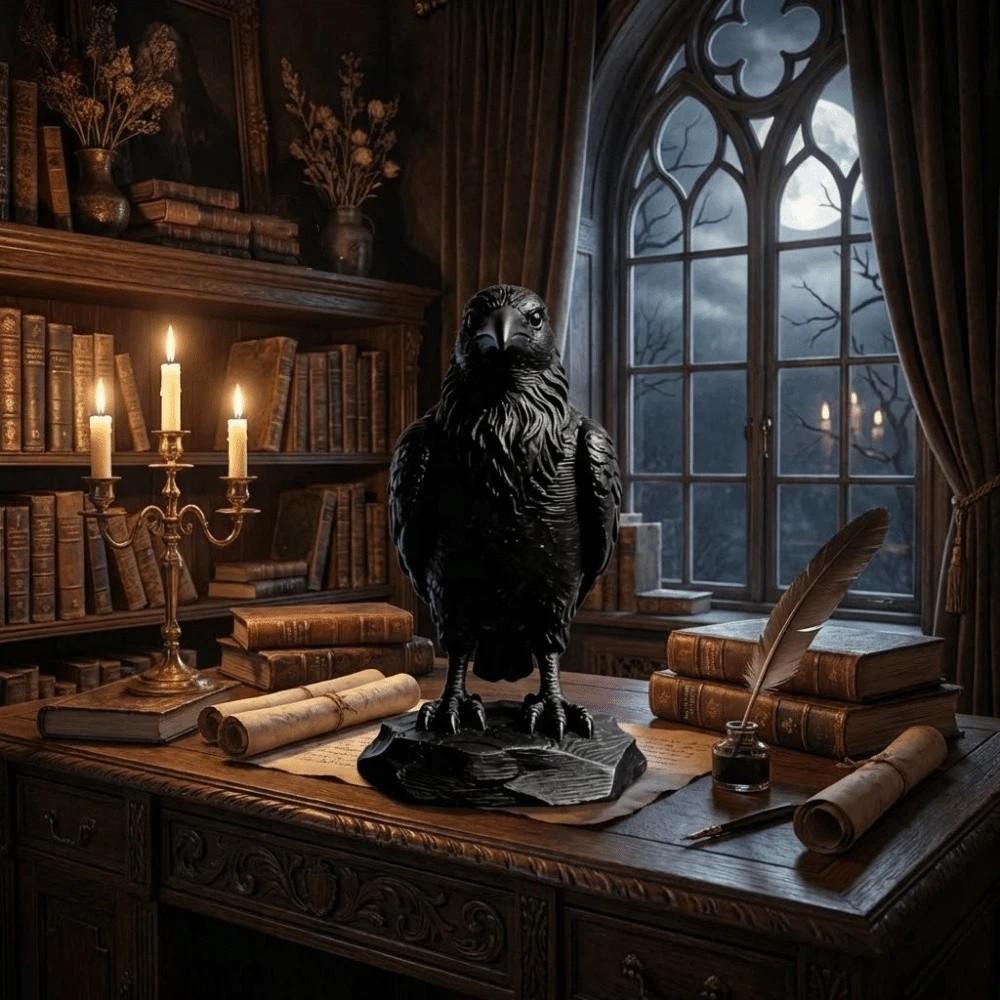 Raven Prop Crow Statue Crafts Gothic Style Bird Ornaments Craft Simulation Crow Model Balcony
