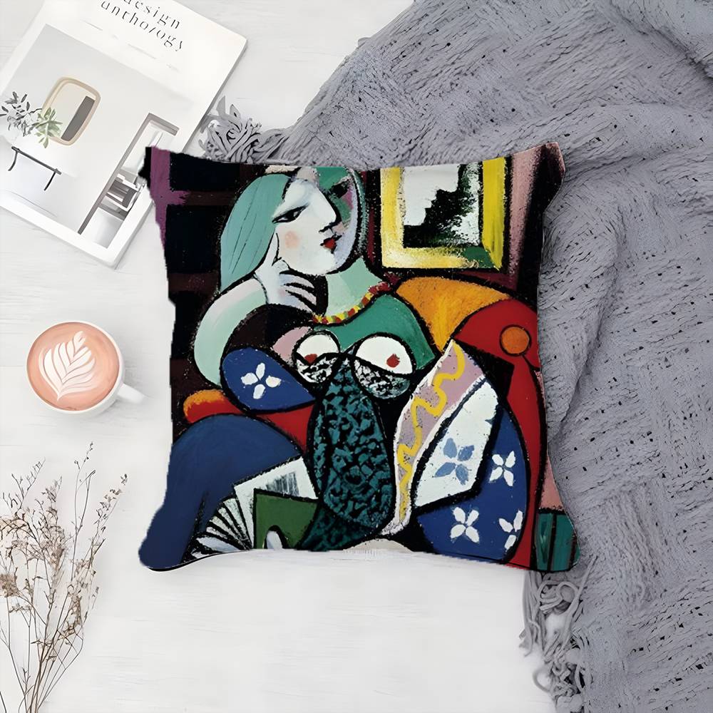 Legendarna Sztuka Artysta P-Pablo Picasso-MT Poszewka z Nadrukiem Poszewka na Poduszkę Pokrycie na Poduszkę na Sofę do Salonu Dekoracja Pokoju w Sypialni