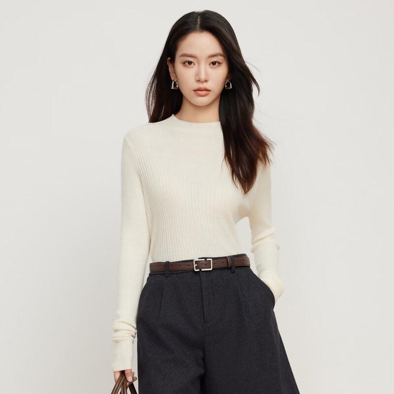 Elva' Island Women's Slim-fit Mock Neck Long-sleeve Knitted Top