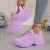 Fashion Women Casual Sports Shoes 2025 Comfortable Thick Soled Lace Up Fashion Vulcanized Shoe Breathable Non Slip Outdoor Running Shoes