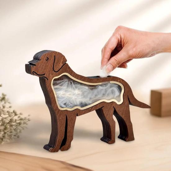 Caja Conmemorativa para Pelo de Mascota Superficie para Grabado DIY Caja de Recuerdos Hecha a Mano Ventanas Antimanchas Compartimento Sellable Caja para Pelo de Mascota