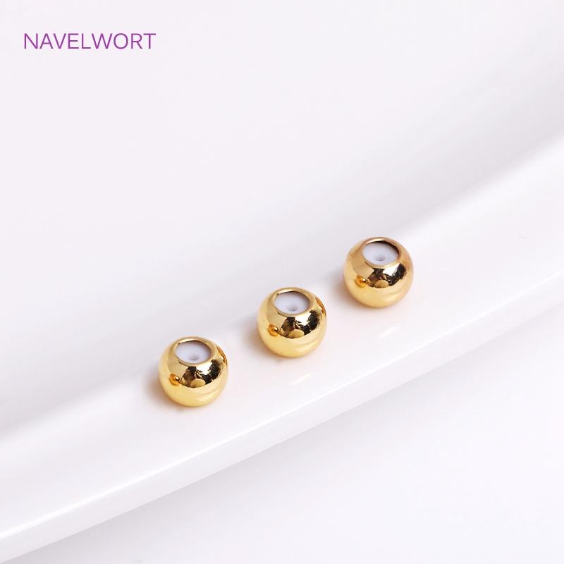 18K Gold Plated Insert Silicone Spacer Beads Accessories For Jewelry Making Findings