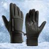 1 Pair Winter Cycling Gloves Great Friction Particle Palm Finger-flip Touch Screen Unisex Soft Thickened Warm Windproof Waterproof Reflective Zipper