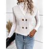 Women S Knit Vest V Neck Double Breasted Button Casual Cardigan
