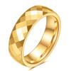 European American Ins New Tungsten Steel 4MM 6MM Faceted Polygon Rhombus Couple Rings