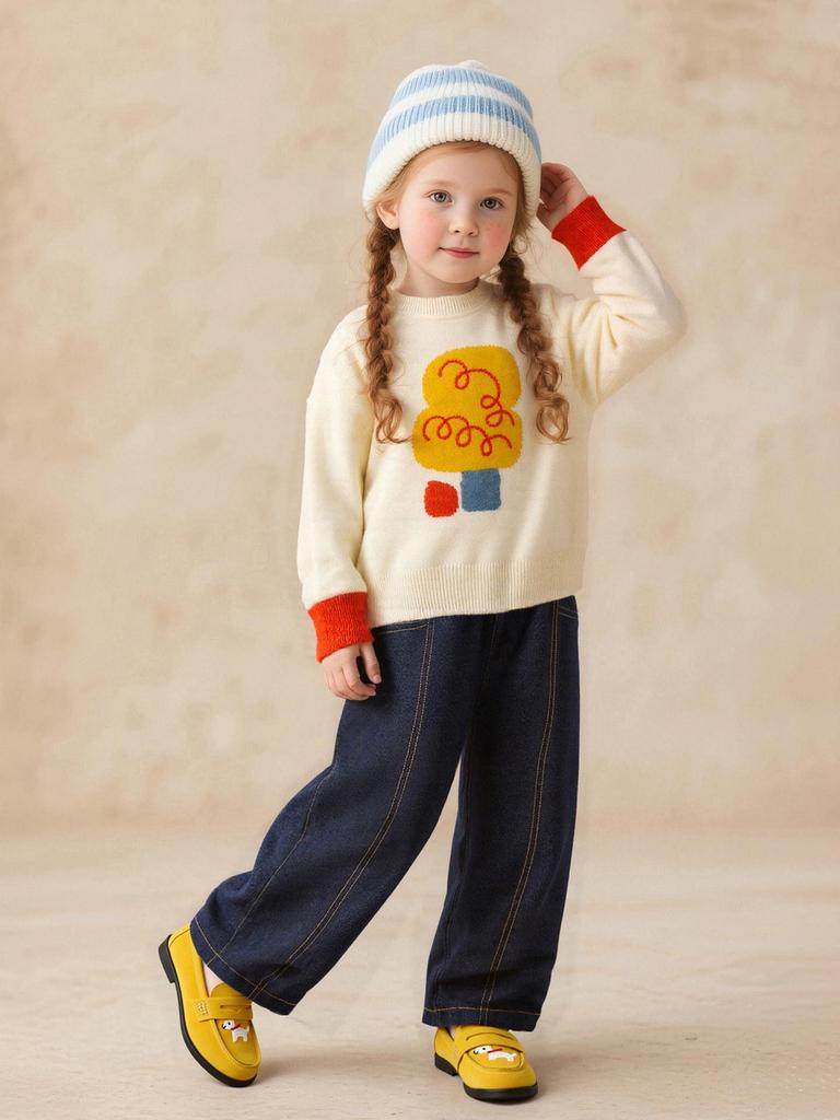 2025 Autumn Korean Style Kids' Casual Loose-Fit Jeans