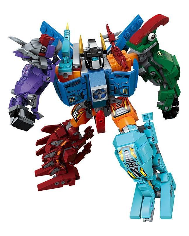 553 Stücke Pädagogische Bausteine Spielzeug Für Kinder Jungen 6 Jahre DIY Geburtstagsgeschenk 1414 Dinosaurier 6 IN 1 Roboter Modell Kleine Ziegelsteine