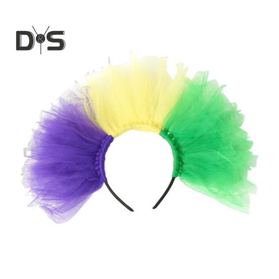 Mardi Gras Glitter Headband for Women Carnival Hairband Costume Accessories Mesh Hair Clip Headpiece for Women Children