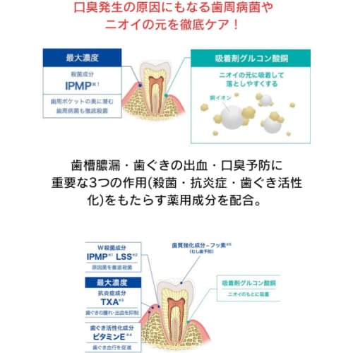 Set of 2: Lion Dent Health Medicated Toothpaste, Bad Breath Blocker, 85g + Bonus (Original Tissues)