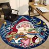 1pc Christmas Santa Claus Chair Carpet for Office, Round Non Slip Durable Large Size Office Carpet, Suitable for Office