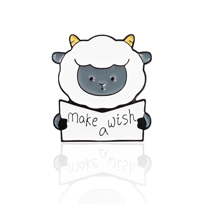 Animal Brooch Set: Lambs Play Train & Sharks Make Cake - Fashionable Creative Accessories