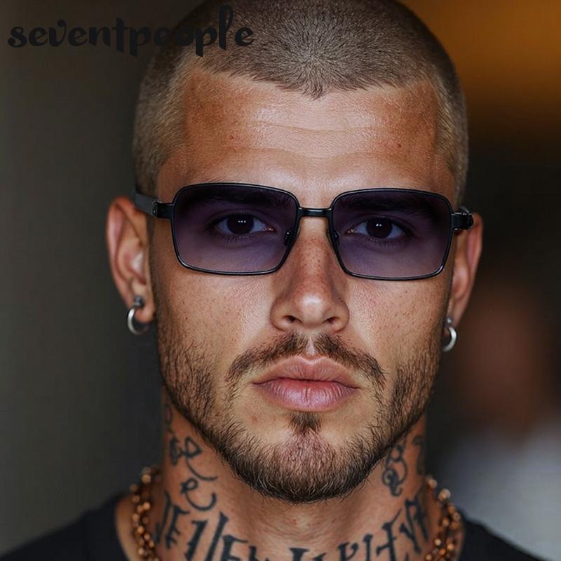 Steampunk Small Rectangle Sunglasses Men  Luxury Brand Vintage Outdoor Driving Punk Sun Glasses For Male Trendy Shades UV400