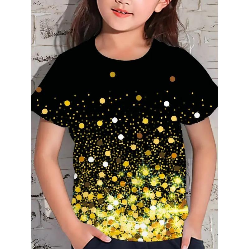 Barn t-shirts Westernstil Tecknad Sommar Kortärmad T-shirt Cool Regnbågstryckt Topp Trendskjorta