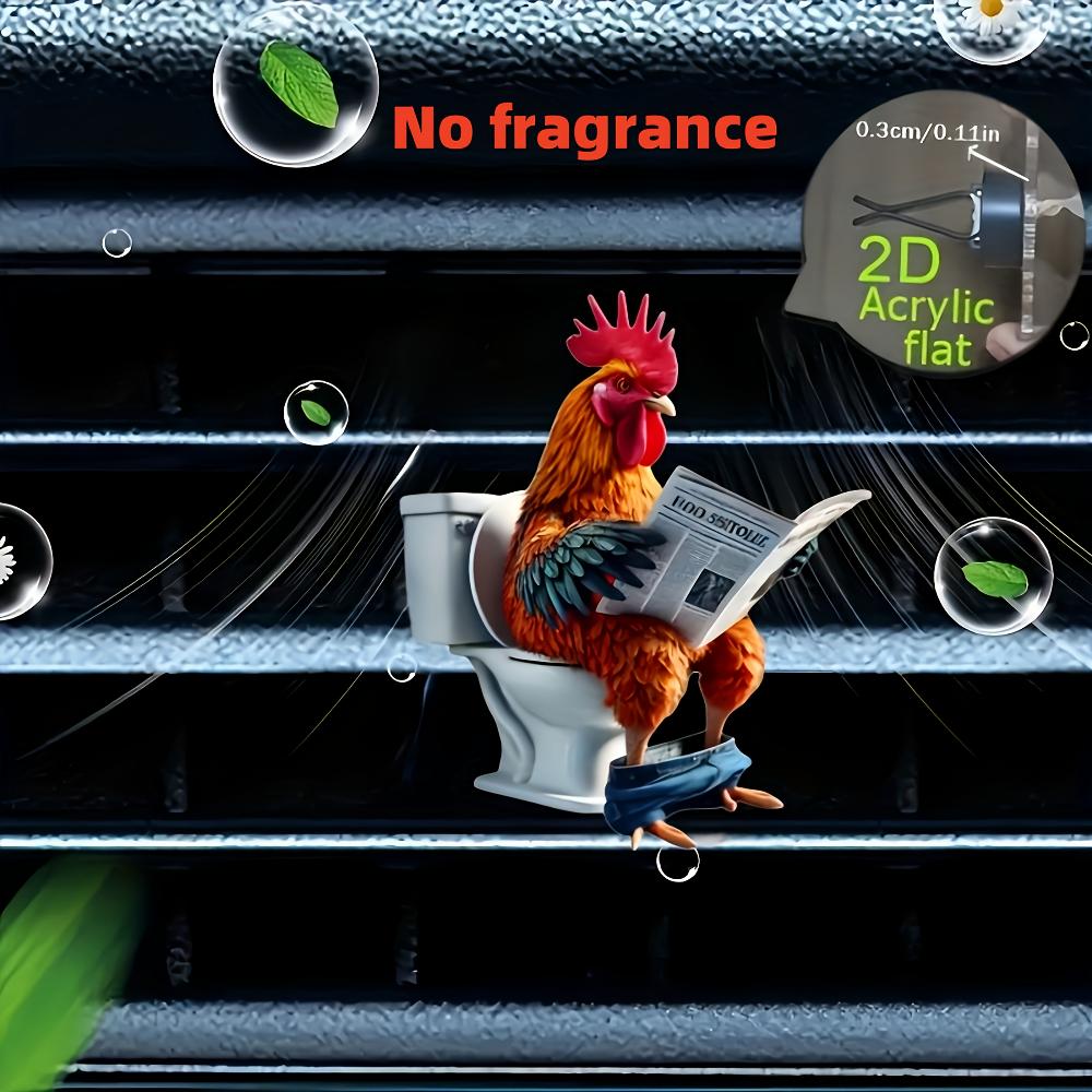

2d flat,cute rooster design unscented car air vent clip, car aromatherapy diffuser, comes with two odorless sponge pads, diy essential oils required 6cm