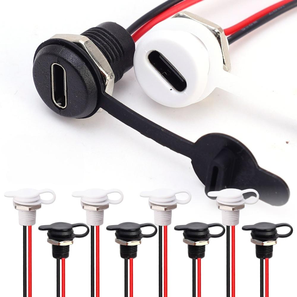 Wpuszczane gniazdo USB typu C Wodoodporne 5V 3A Gniazdo żeńskie Zakończone przewodem Złącze zasilania 2-pinowe Retrofit Auto Kamper Morskie Części samochodowe