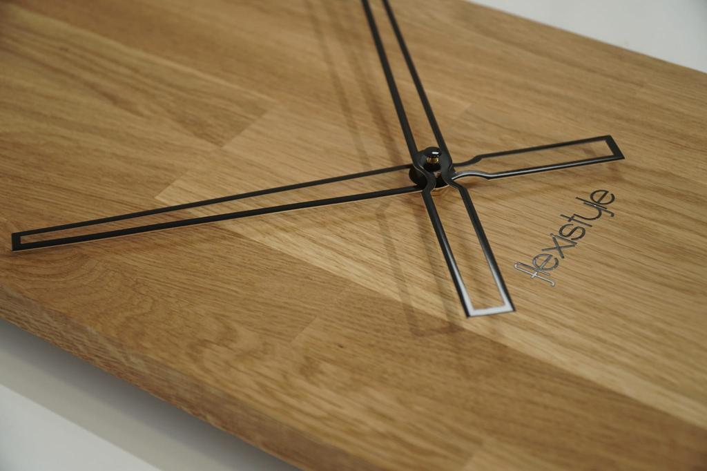 Wooden Wall Clock for the Living Room Loft Hexagon 80cm
