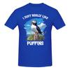 Piece Tiny Bird Graphic  Cotton TShirt I Just Really Like Puffins Tops Tees For Unisex