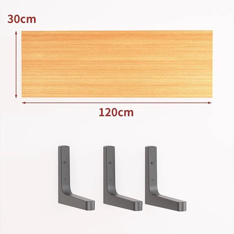 Paint-Free Floating Wall Shelf: Wooden Wall-Mounted Bookshelf and Storage Plank