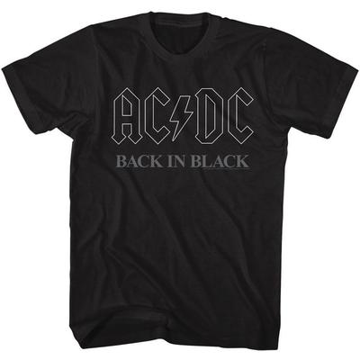 AC/DC Back In Black Logo Schwarzes Rock'n'Roll-Musikband-T-Shirt Tops Tees Herren Damen Unisex