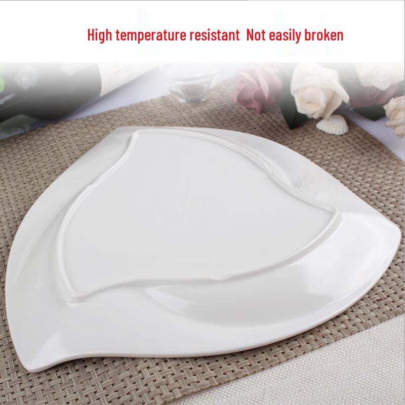 Jijun White Minimalist Melamine Dinner Plate