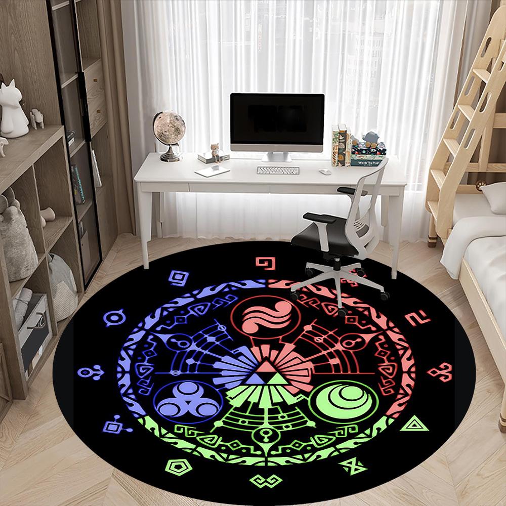 1pc Legend of Office Round Area Rug, Indoor Mat Suitable For Office, Under Office Chairs Bedroom Living Room Home Decor  a0908167