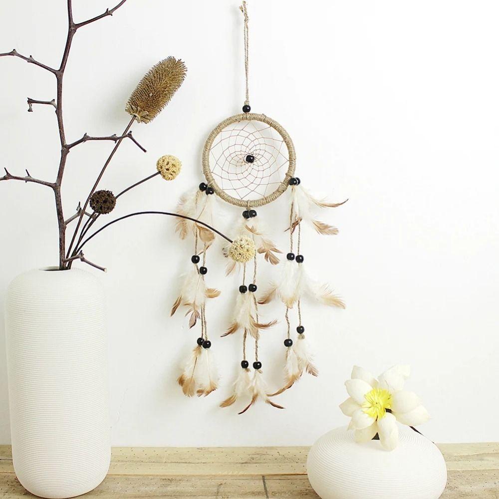 Art Crafts Feather Dream Catcher Romantic Wall Hanging Ornaments Hand-woven Mural Home Decoration