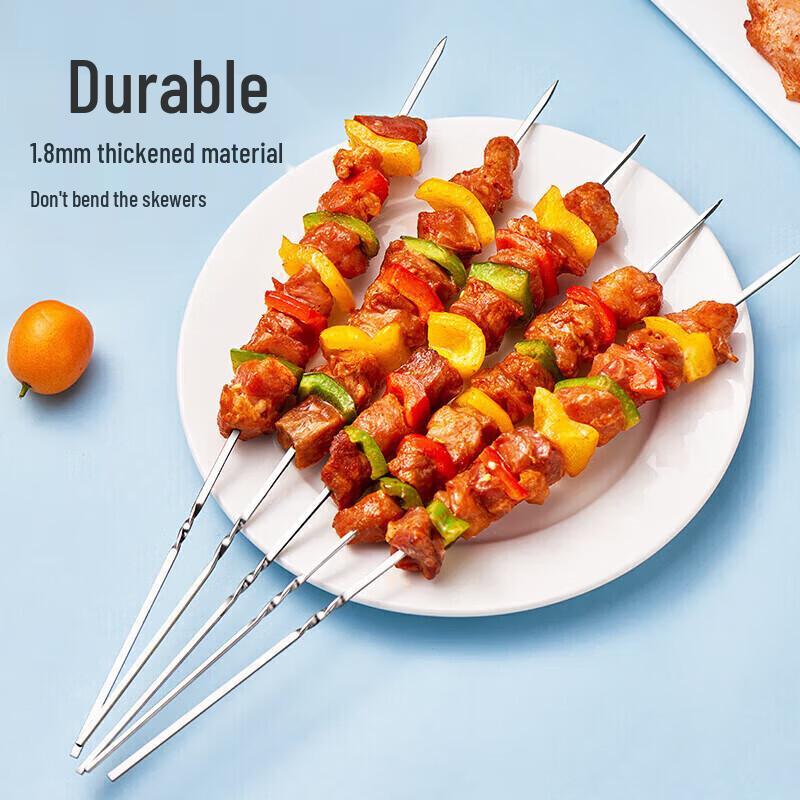 Suncojia 304 Stainless Steel Flat BBQ Skewers