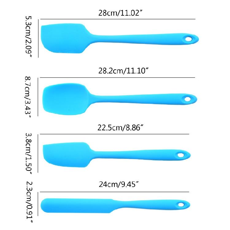 4-piece Silicone Spatula Set Baking Gadgets Cake Cream Spatula Silicone Material