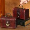 Retro Treasure Chests With Lock Vintage Wooden Storage Box Antique Style Jewelry Organizer Decorative Pirate Treasures Box Gift