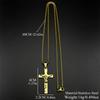 Katholischer Heiliger Benedikt Cspb Kreuz Anhänger Halskette für Frauen Männer Edelstahl Goldfarbe Jesus Kruzifix Kette Schmuck Geschenk