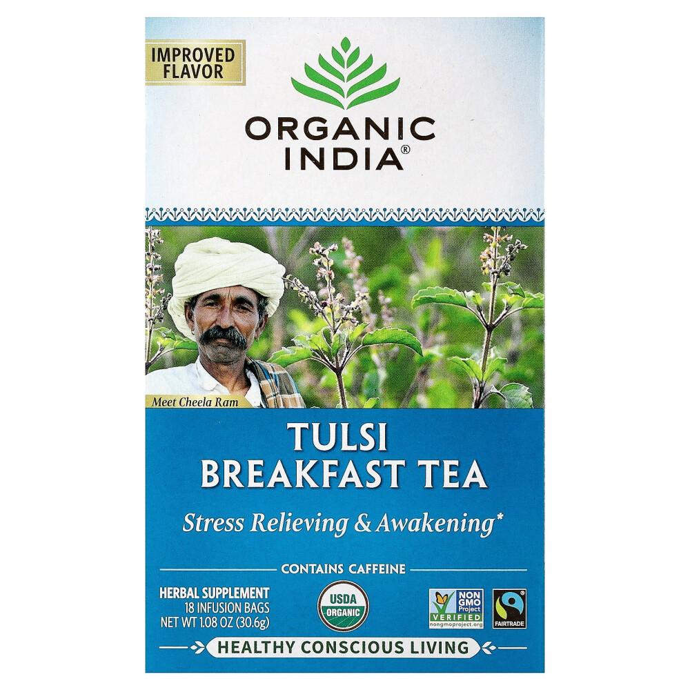 iHerb Organic India Tulsi Tea Breakfast Teabags, 18 Count, 30.6g (1.08oz)