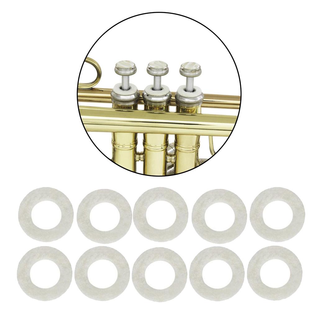 Trumpet Felt Pads, Trumpet Felt Cushion Washers Trumpet Valve Felt Pads Trumpet Parts Replacement Brass Instrument Accessories