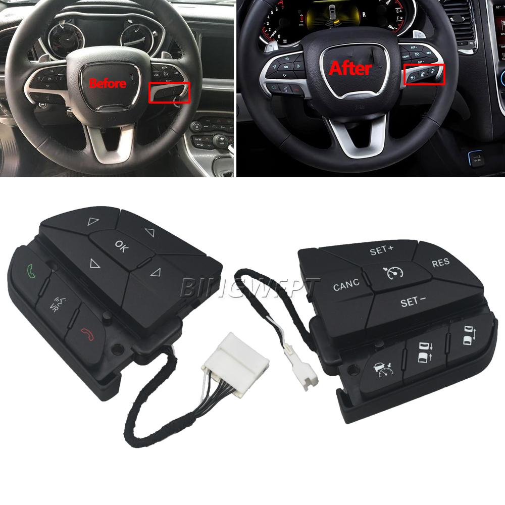 For 14-18 Dodge Jeep Challenger Cruise Control Button Car Steering Wheel Speed Limited Audio Volume Switch Buttons 68146856AC