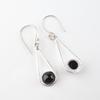 Black Tourmaline Gemstone 925 Sterling Silver Jewelry Handcrafted Earrings 1.76" EE-126-25