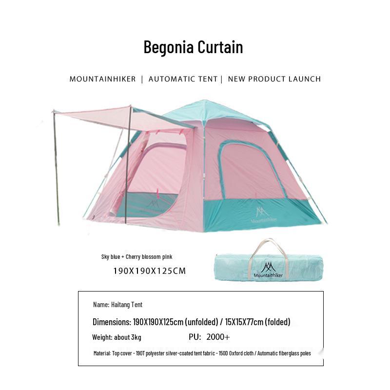 Mountain Begonia Quick-Open Tent - Ideal for Outdoor Camping, Park Leisure, and Gatherings