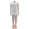 Europe America Fashion Women's Sexy Strapless Sequin Feather Bandage Dress