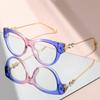 New Cat-eye Flat Glasses with Diamond Temples High-end Anti-blue Light Versatile Eyewear for Women