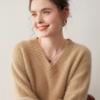 Women's Versatile V-neck Cashmere Sweater - Soft Knitwear Fashion