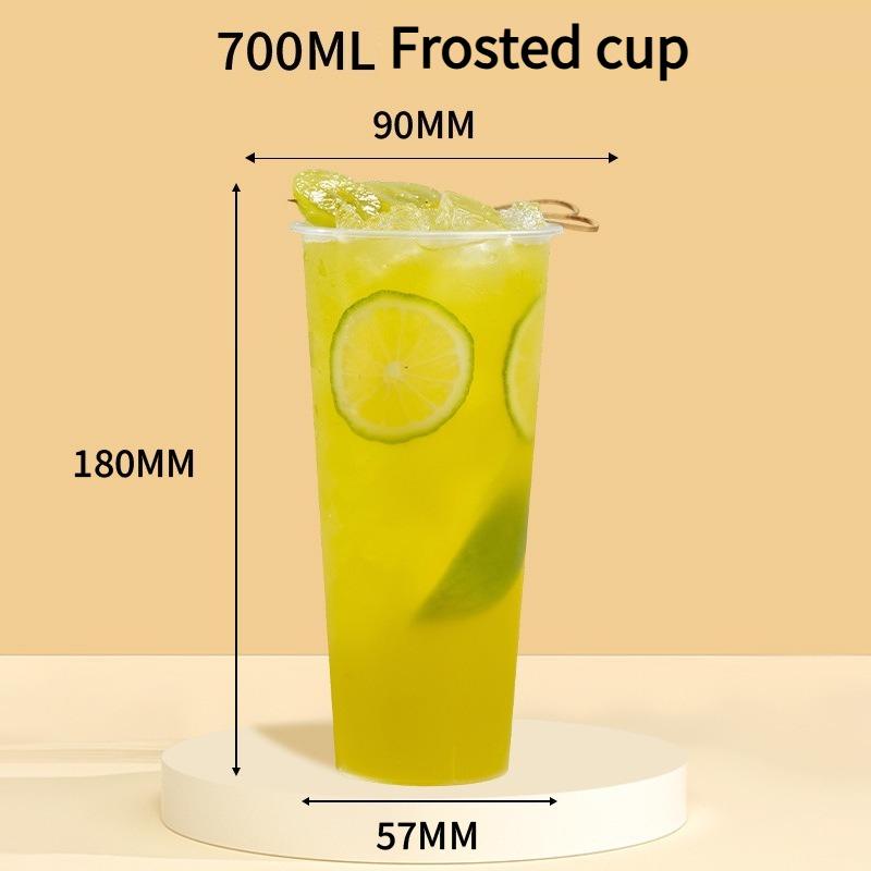 90mm Mouth Commercial PP Injection Cups  Disposable Milk Tea Cups with Lids Thickened High Transparent Plastic Drink CupsLarge Caliber Straws
