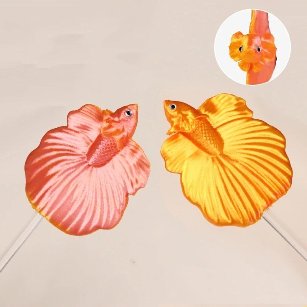 Lange Angelrute zum Angeln mit Köder Fischförmiger Bunter Simulations-Kampffisch-Stick Harz-Fisch Interaktives Spielzeug Aquarium Zubehör