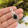 Green Tourmaline Gemstone 925 Sterling Silver Jewelry Zircon Chain Pendant1.22" CZP-13-4