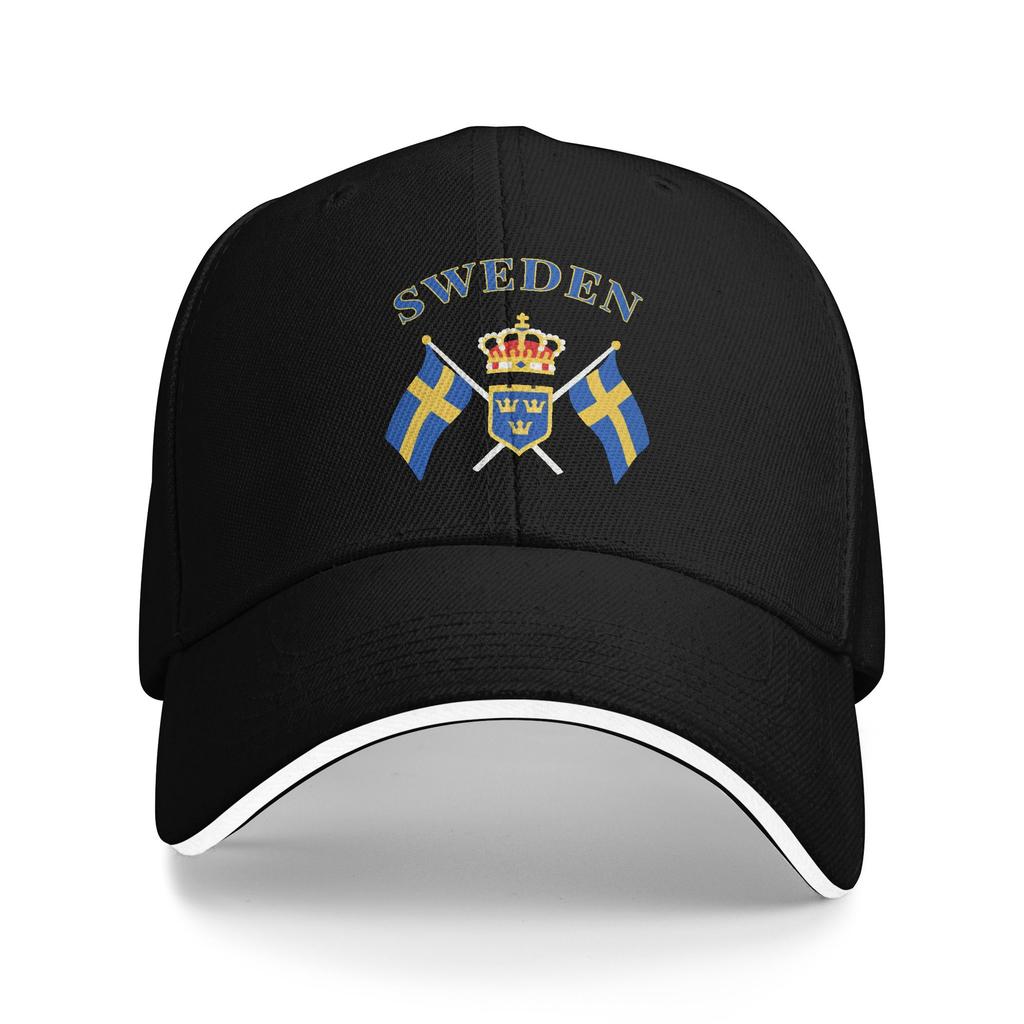 Custom Sweden Flag Baseball Cap Unisex Women Adjustable Dad Hat Outdoor Snapback Caps