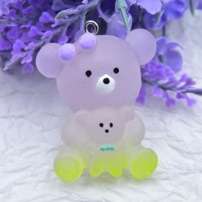 Gradient Resin Bow Bear Phone Case DIY Pendant Jewelry Accessory