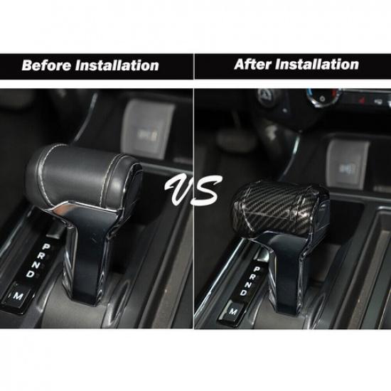 Kohlefaser Schalthebelkopf Knauf Abdeckung Zierleiste Zubehör für Ford F150 -