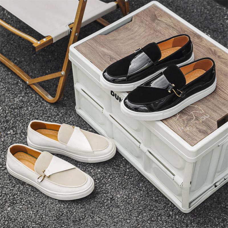 Men Handmade Leather Shoes slip on Platform Loafers Fashion Luxury Mocassins Business Shoes men Homme Zapatos De Hombre