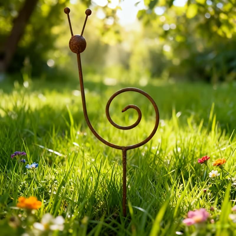 

Rusty Metal Snail Garden Stake Spiral Snail Yard Art Rustic Iron Snail Decor for Outdoor Lawn Patio Flower Bed Gift