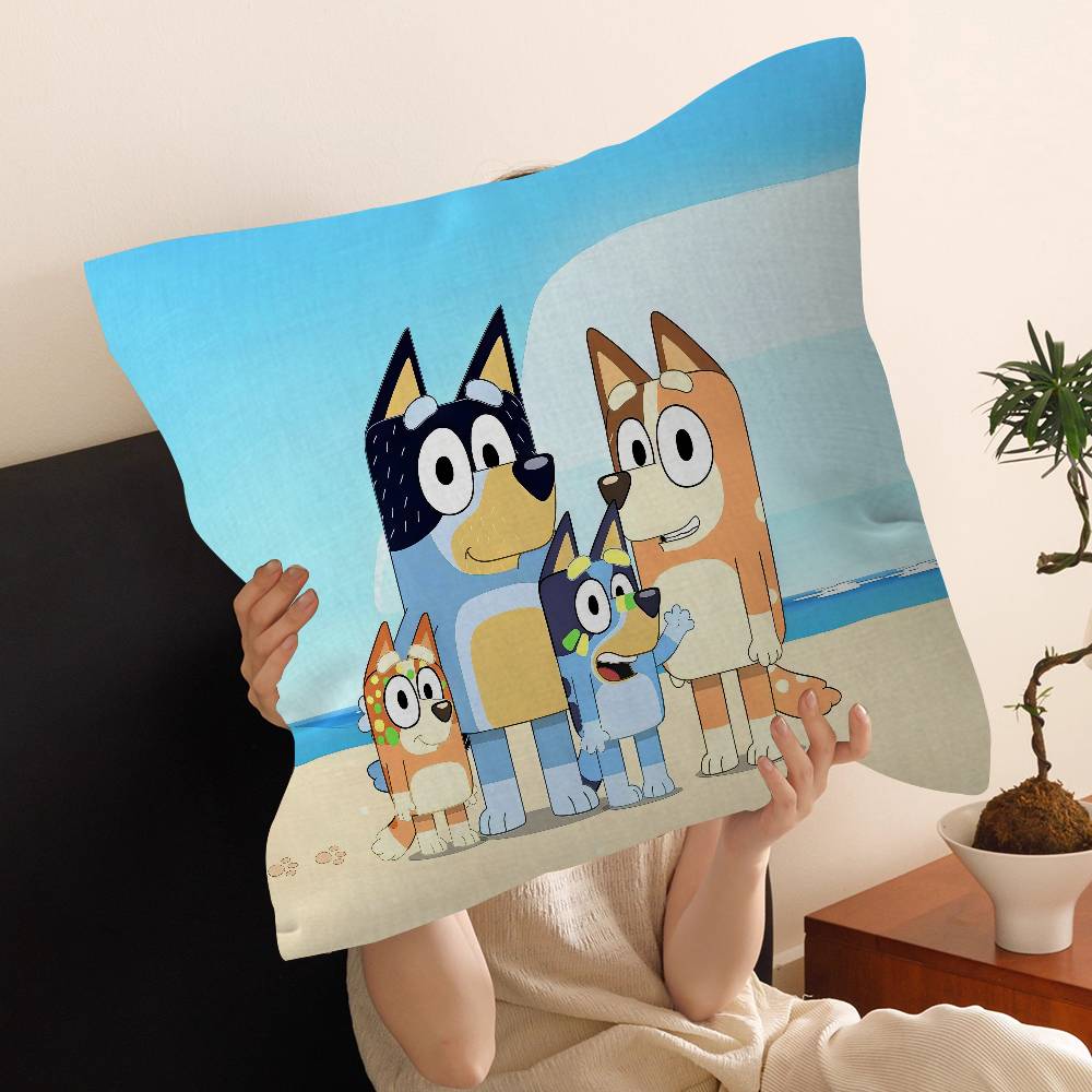 Süß-B-B-Blueys-S Cartoon Kissen Kissenbezug Kissenhülle Wohnzimmer Sofa Heimdekoration Personalisiert