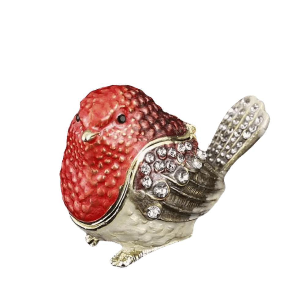 Metal Material Metal Hinged Jewelry Box Mini Size Animal Statue Jewelry Holder For Earrings
